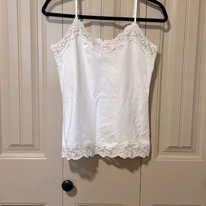 White House Black Market White Cami Tank. Size Medium.